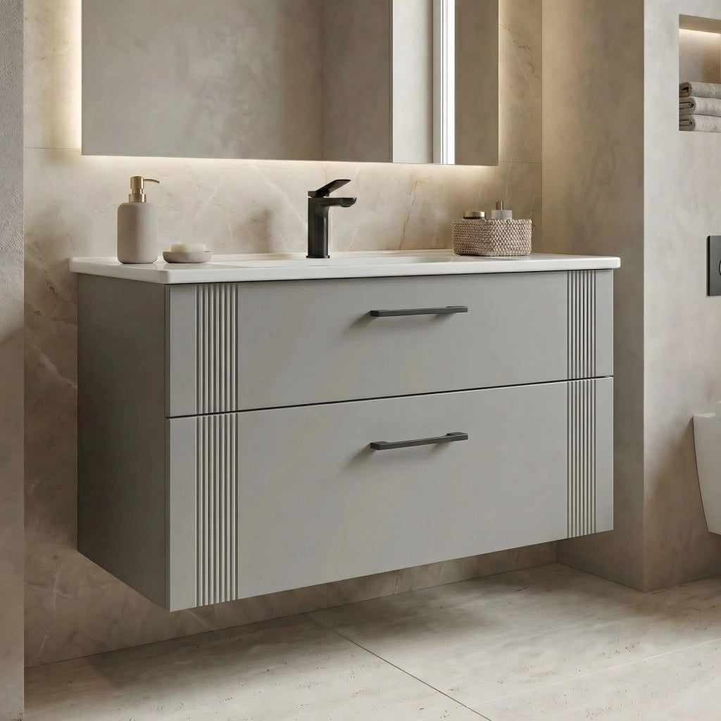 Mobile lavabo "Bari 100 v2" - 100 x 45 x 55 cm - Cashmere opaco