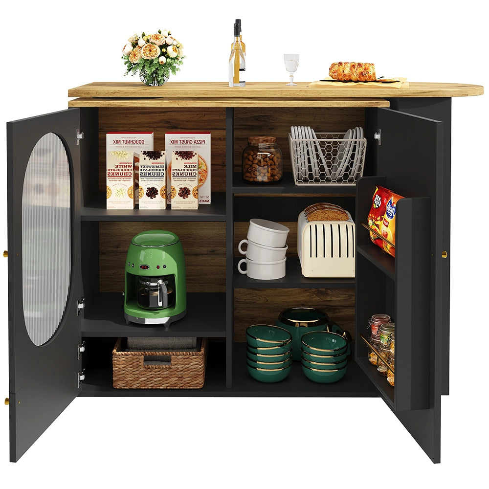 Tavolo Bar Girevole - Xylo - 138??39??102 cm - 3 Porte Bianco/Nero
