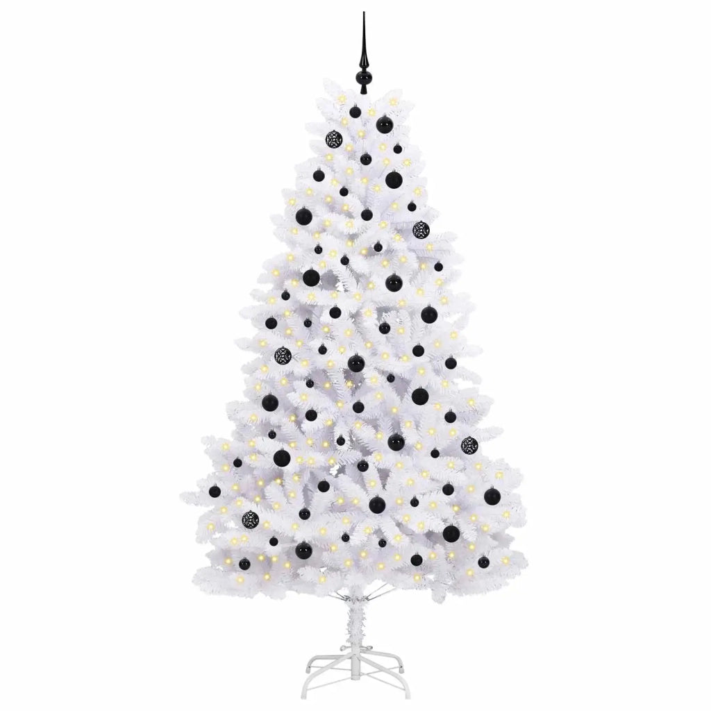 Albero di Natale | Decorazioni natalizie Artificiale con Rami Pieghevoli Bianco 210 cm