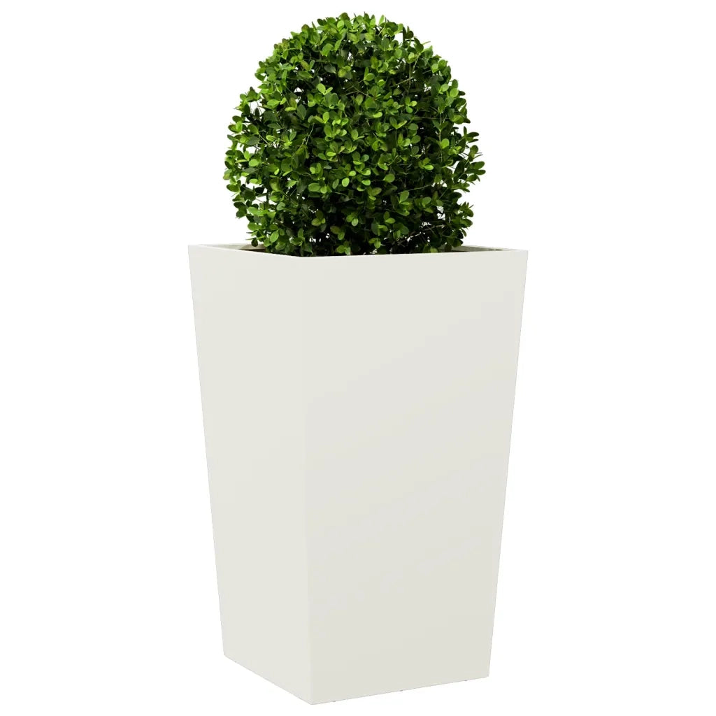 Fioriera | Cassetta per fiori | Vaso da Giardino Bianca 45x45x75 cm in Acciaio