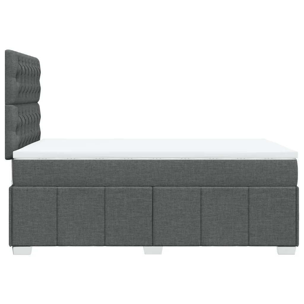 Giroletto a Molle con Materasso Grigio Scuro 120x200 cm Tessuto