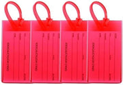 Etichette di bagaglio flessibili 4 pezzi - colore rosso chiaro