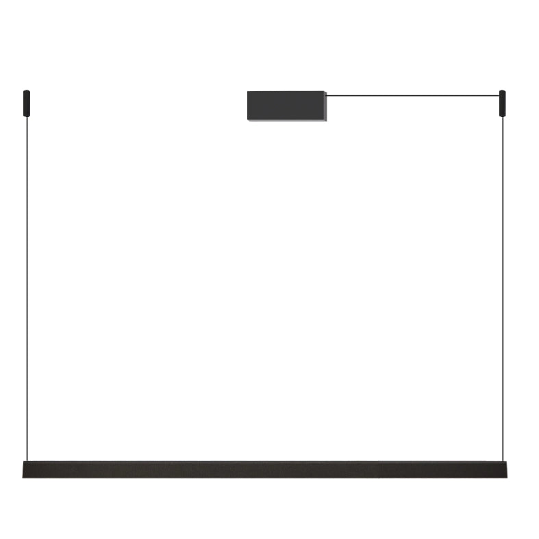 DAISHO PRO - Sospensione Orizzontale LED 42W 3000K CRI90 156,5 x 4,2 x 160 cm, Finitura Nera, IP20, Design Minimale Antiriflesso UGR<19 - Rossini