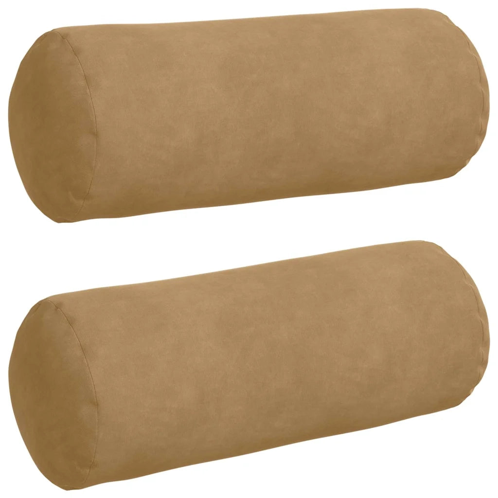 Cuscini a rullo 2 pcs Marrone Ø 15 x 40 cm Tessuto in Cords