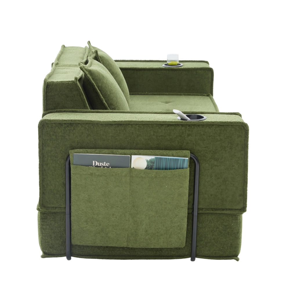 Divano Letto 2 Posti con Pouf e Contenitore ¨C MINIMAL ¨C Tessuto