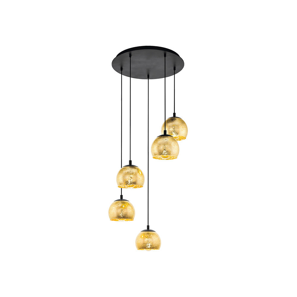 Lampadario Contemporaneo Albaraccin 5 Luci Metallo Nero