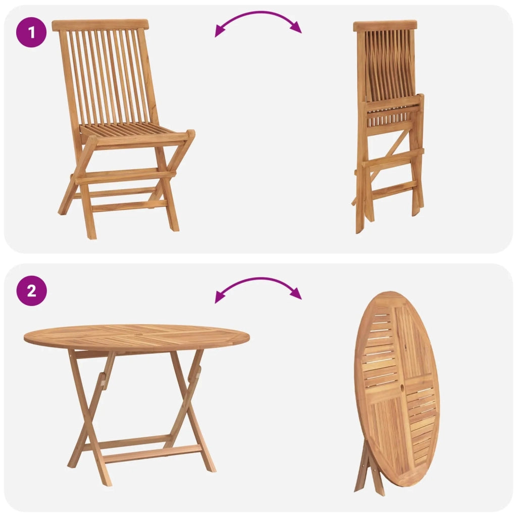 Set Bistro da Giardino 3 pcs Naturale Legno di teak solido 3437376
