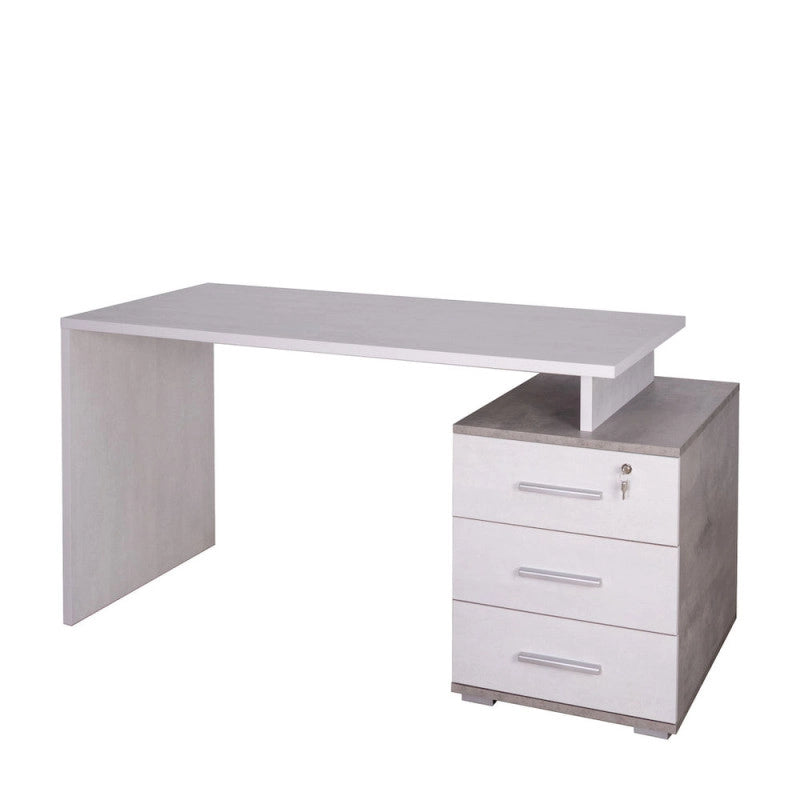 Scrivania 3 Cassetti L154 In Kit Ossido Bianco cm 154x55x76h - Sarmog