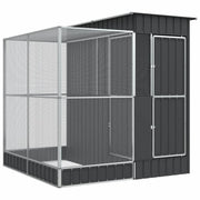 Voliera a gabbia con estensione in argento 209 x 203 x 216 cm acciaio argento 02_0045651