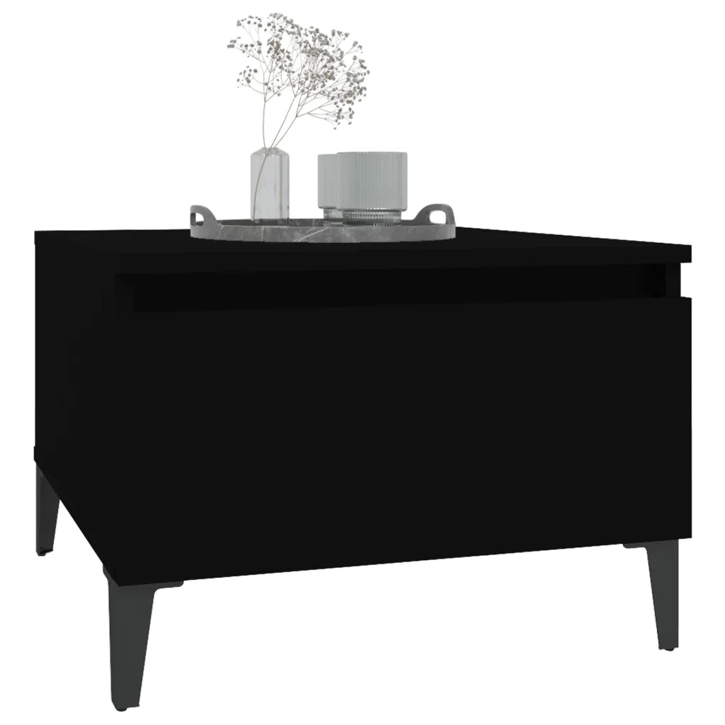 Tavolini 2pz Neri 50x46x35 cm in Legno Multistrato 819519
