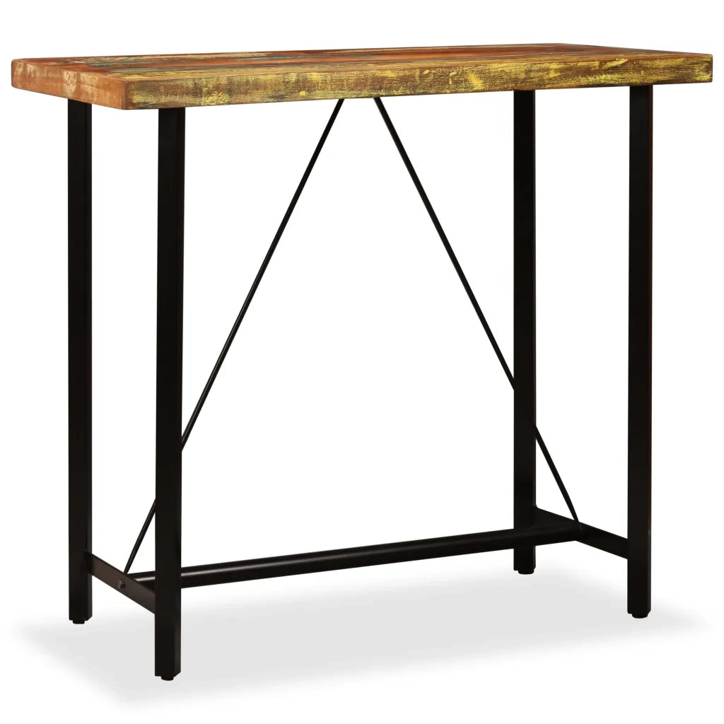 Tavolino da Bar in Legno Massello di Recupero 120x60x107 cm 245440