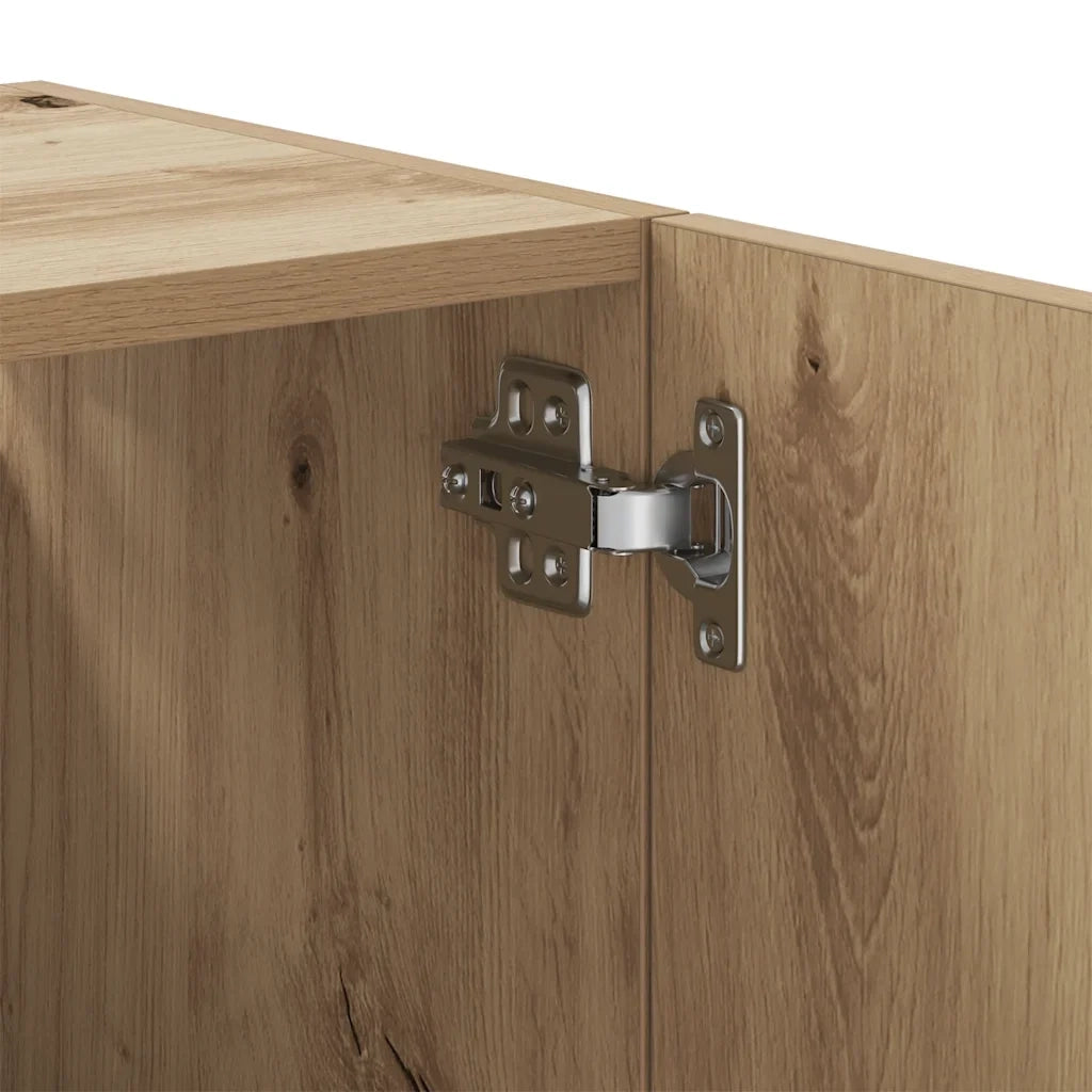 Mobile contenitore a parete pratico 60 x 31 x 60 cm finitura artigianale in legno di rovere composito 02_0051026