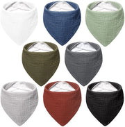 Sciarpe per Bambini, Muslin, Quadrata, 100% Cotone, Adattabile, 8 Pezzi (Basic)