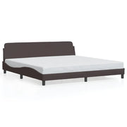 Letto matrimoniale | Letto per adulti | Giroletto Dover Marrone Scuro 200x200 cm in Tessuto