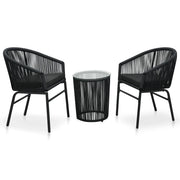 Set da Bistrot 3 pz con Cuscini in Polyrattan Nero   cod mxl 35457