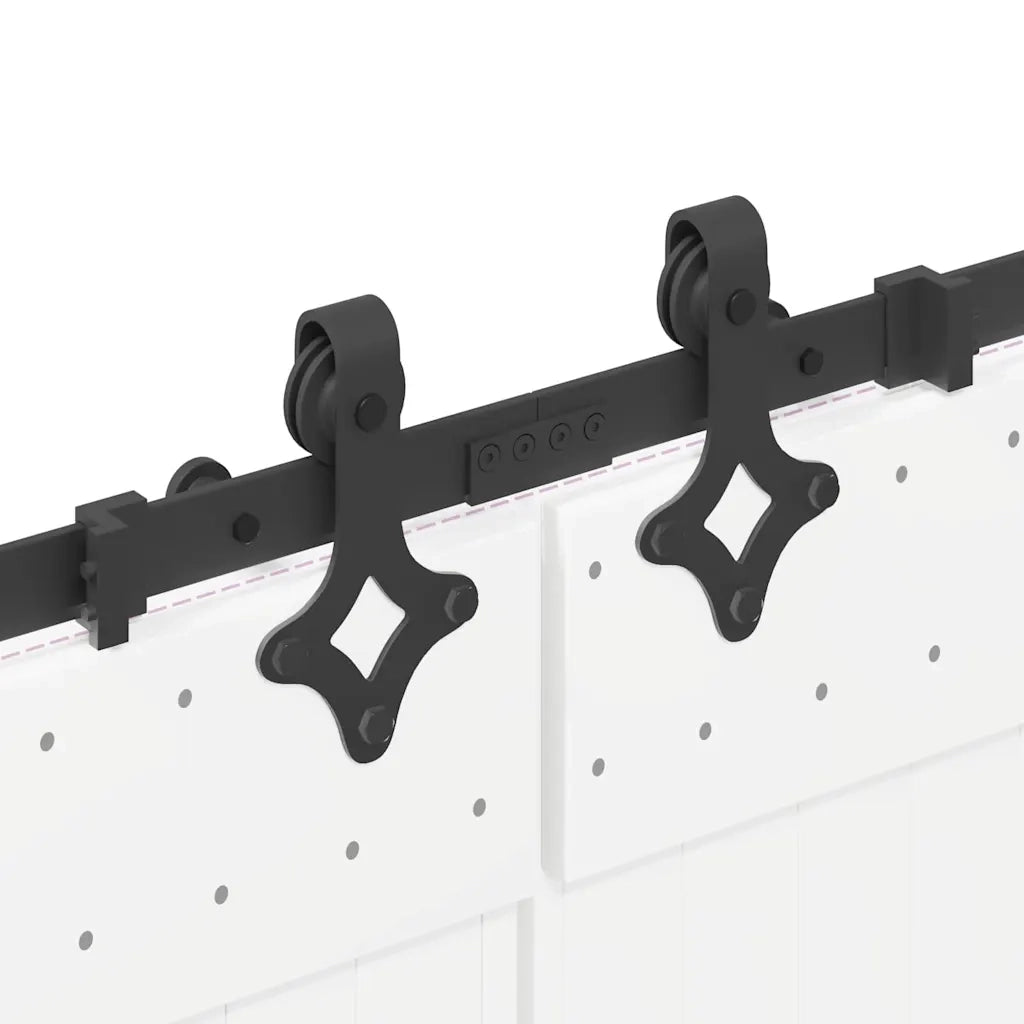 Kit di Binari per Porte Scorrevoli 427 cm Acciaio Nero CFW1060460