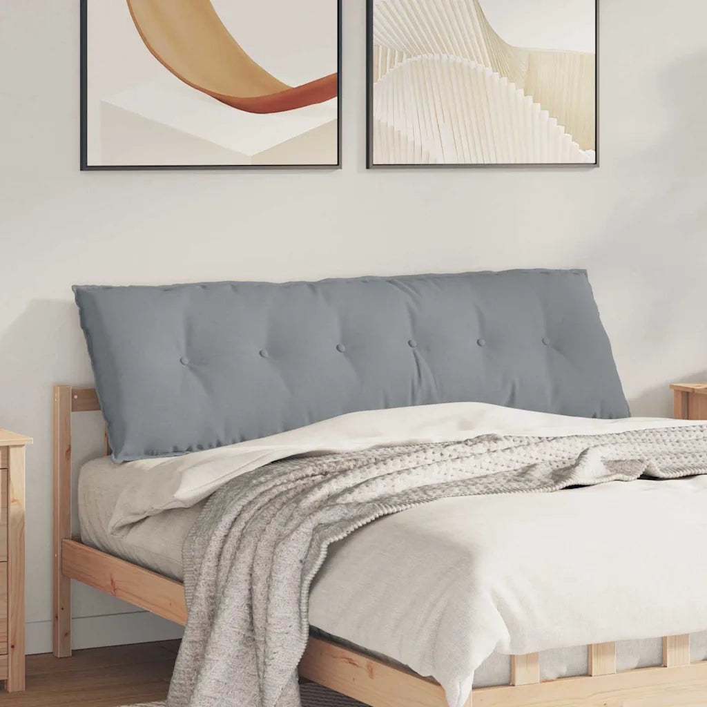 Cuscino per Schiena Grigio chiaro 160 x 19 x 50 cm Tessuto
