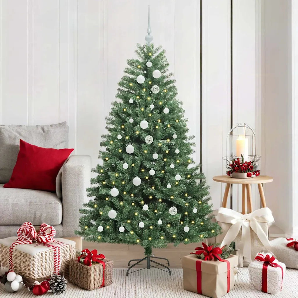 Albero di Natale Artificiale con Rami Pieghevoli Verde 150 cm 3395481