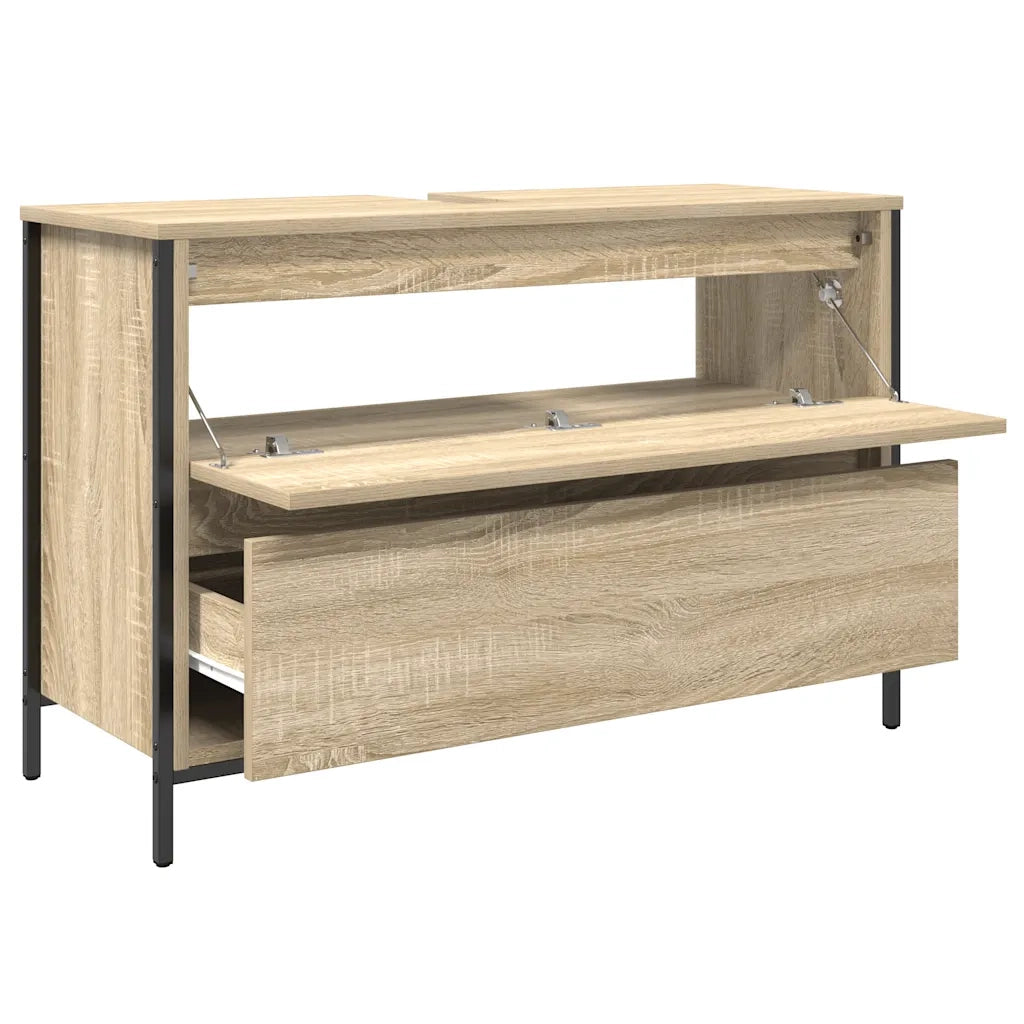 Mobile Lavabo da Bagno con Cassetti Rovere Sonoma 90x34,5x60 cm