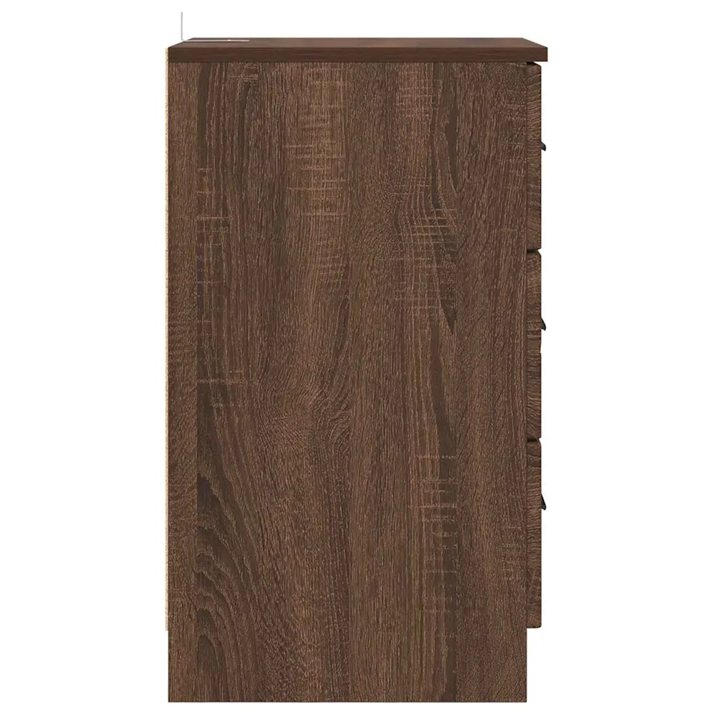 Armadio da Notte con cassetto Rovere marrone 38 x 38 x 66 cm 883381