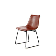 Set di 2 sedie da pranzo Caila in ecopelle crema e metallo