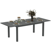 Tavolo da Giardino Allungabile Meccanismo a Farfalla 160-220x90x73 cm per 6-8 Persone in Alluminio Grigio