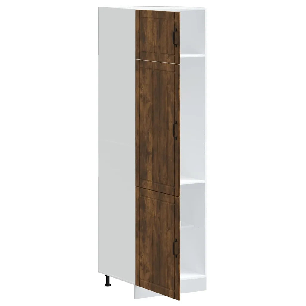 Armadio da Cucina Lucca Rovere Fumo in Legno Multistrato