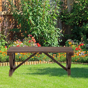 Panca Da Giardino Rustica In Legno Marrone 98 X 50 X 39,5 Cm Per Esterni