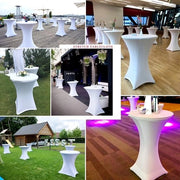 Set di Coppe per Cocktail - Tavolo da Cocktail con Sostegno in Zona di Piede - Coppe per Tavolo da Cocktail e Bistrot - Per Tavolo da Bistrot Ø 80-85 cm - Set da 6 - Bianco