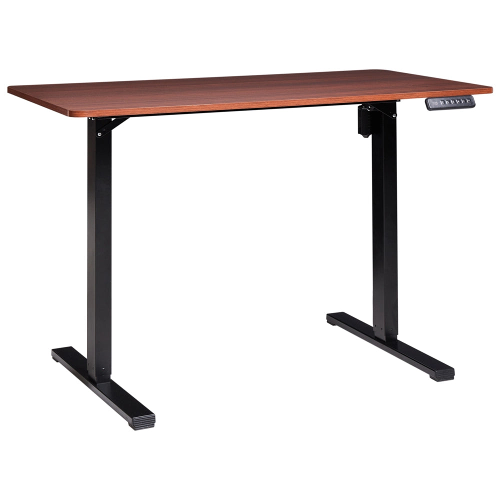 Scrivania elettrica regolabile nero e marrone scuro 120 x 60 cm stile moderno