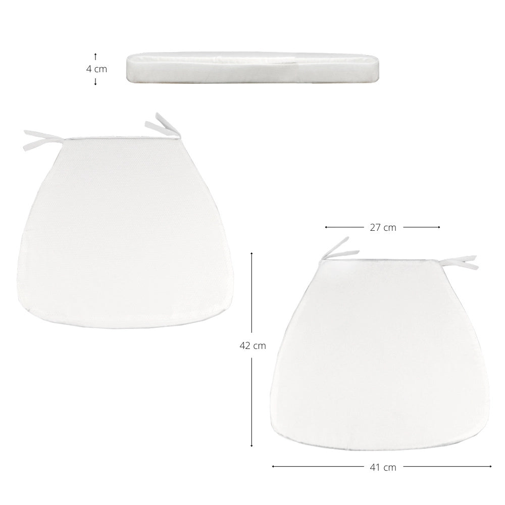 Set da 20 Sedie Chiavarine Bianche in Plastica con cuscino similpelle bianco