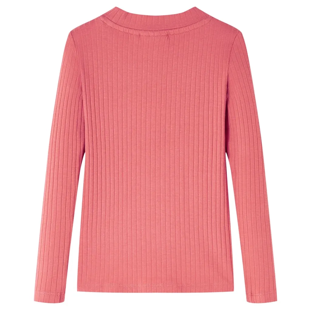Maglietta da Bambina a Maniche Lunghe Rosa Antico 128 14147