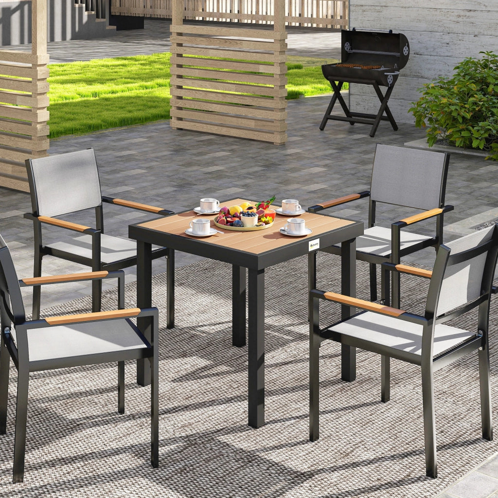 Tavolo da giardino in plastica ¨C zephmum ¨C nero 78x78x74 cm