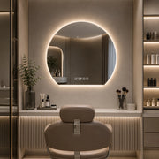 SPECCHIO DA BAGNO LED ROTONDO 80 cm Argento Vetro 5 mm