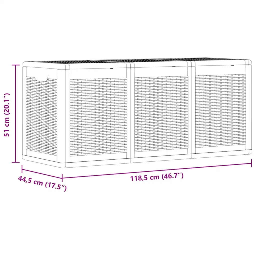 Contenitore da Giardino Grigio in Rattan PP 270 L CFW3417131