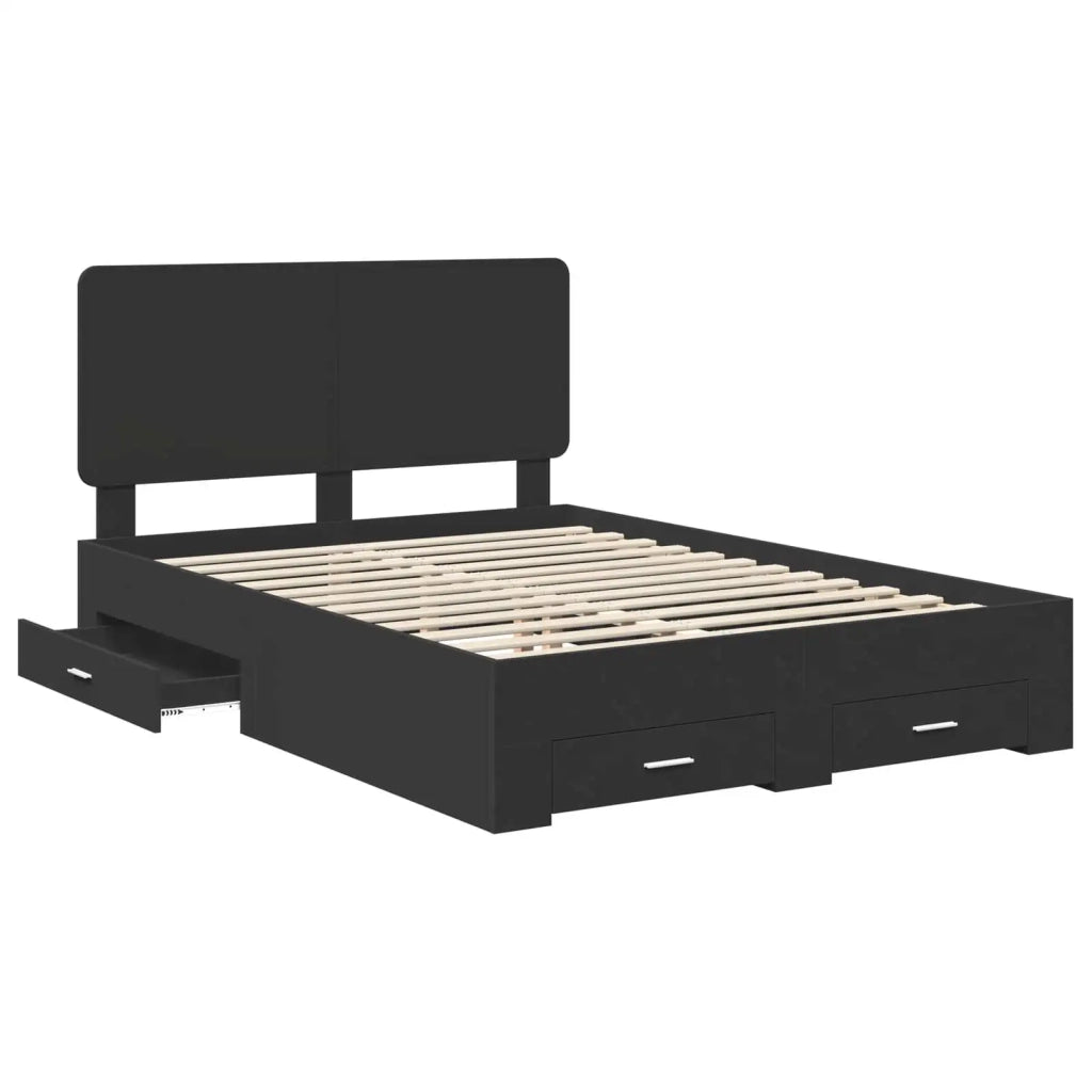 Struttura del letto Nero 140 x 190 cm Legno multistrato 3412784