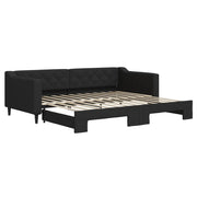 Divano letto | Sof¨¤ letto | Letto singolo Estraibile Nero 90x200 cm in Tessuto