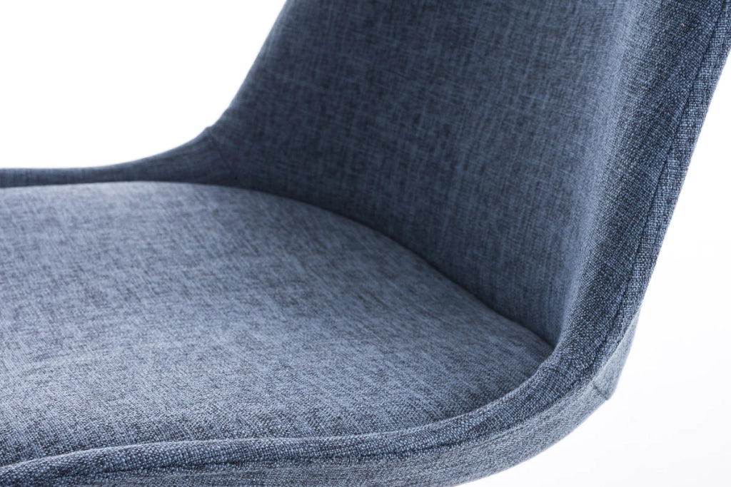 Sedia Pegleg in tessuto gambe tonde blu,natura