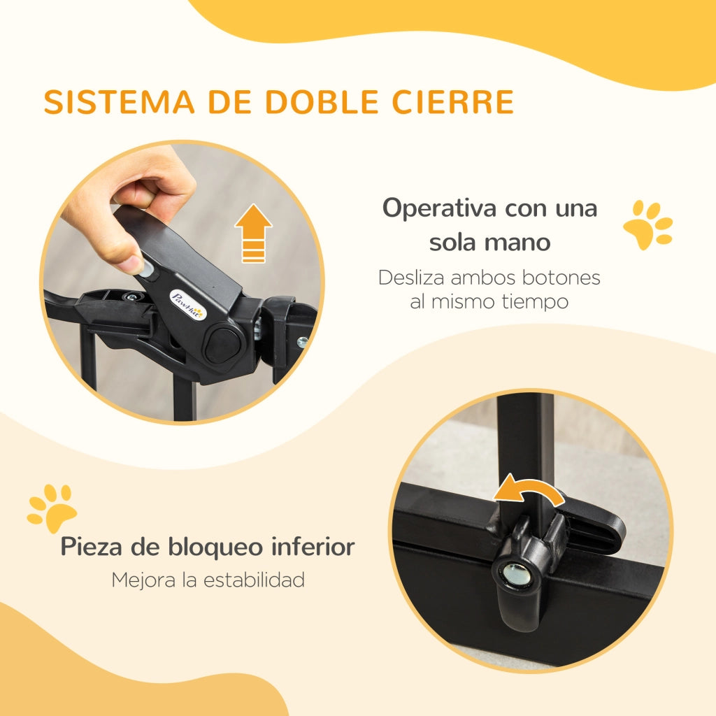 Barriera per Cani Porta Regolabile ¨C Zephmum ¨C 93x76,2 cm Nero