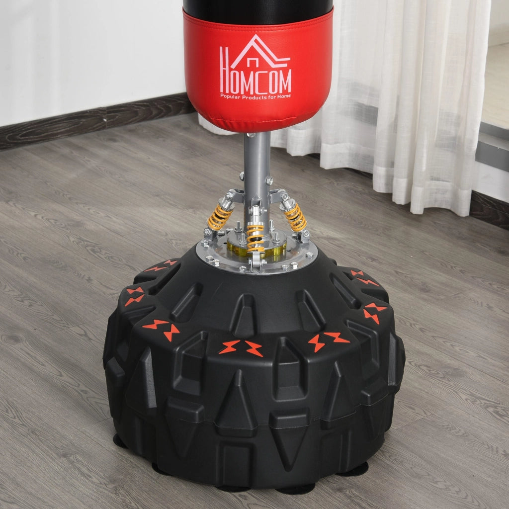 Sacco Boxe Kickboxing da Terra Ø60x180 cm  Nero e Rosso