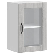 Pensile da cucina con anta in vetro pratico contenitore 40 x 31 x 60 cm legno Sonoma grigio 02_0050318