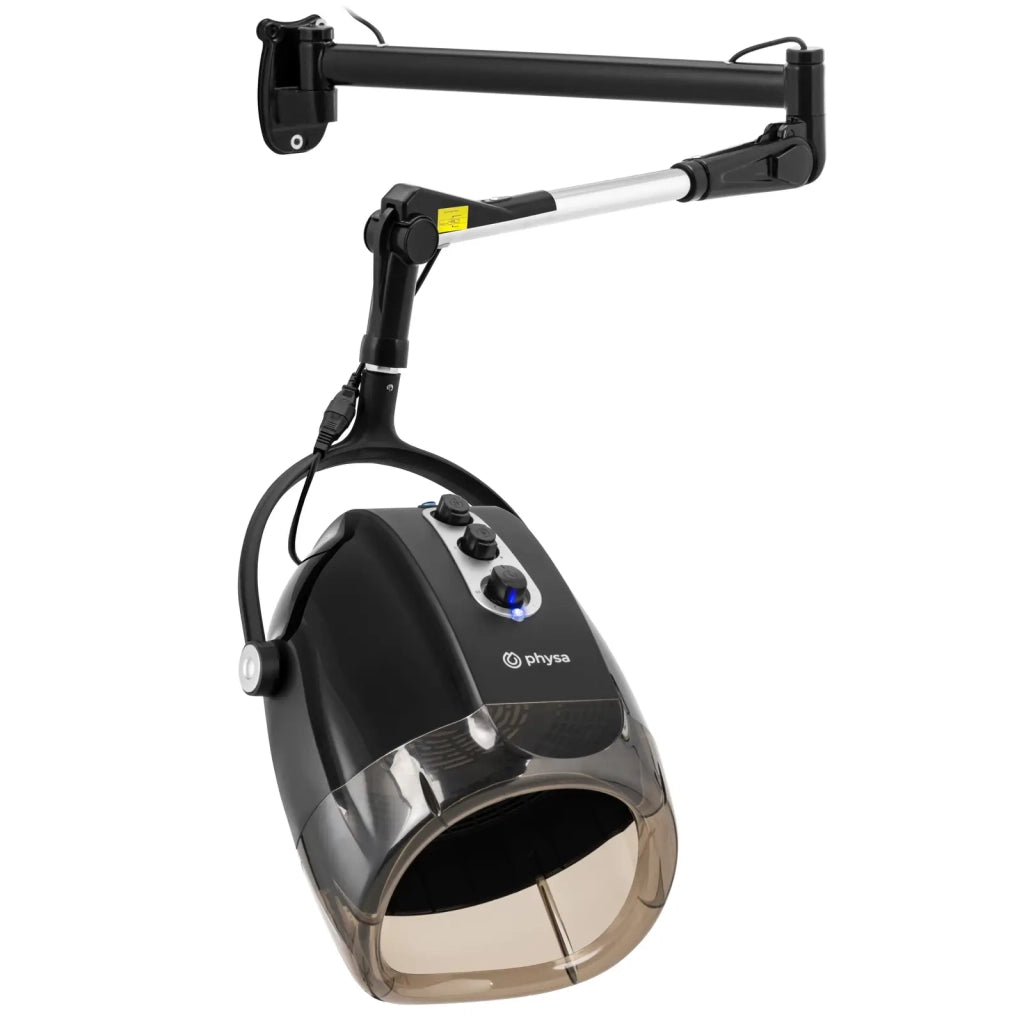 Casco asciugacapelli da parete con funzione ionica 1000 watt 70°C plastica nera e acciaio 14_0008555