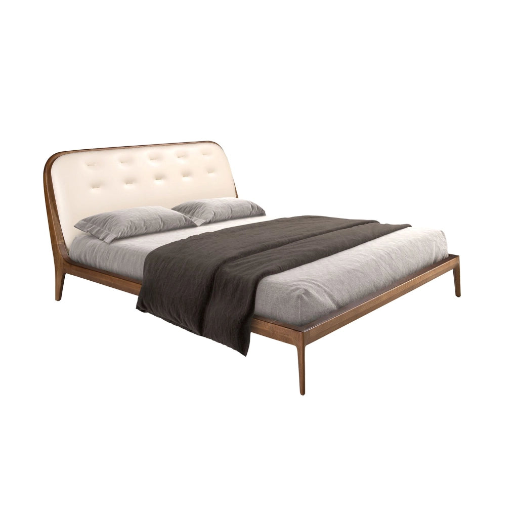 Letto in similpelle color sabbia