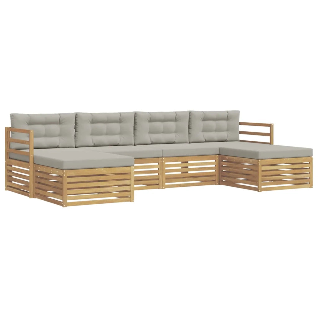 Set di divani da esterno 6 pz Bianco e Grigio Chiaro 3390906