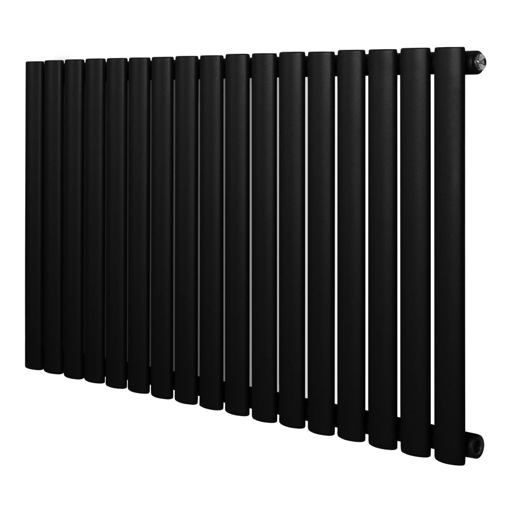 Radiatore Orizzontale Design Ovale Colonna Singola Nero 600x1020 mm
