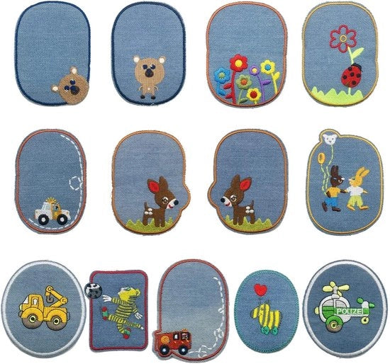 Pannelli di ricamo per abbigliamento - Dinosauri - Pannelli di ricamo per jeans - Pannelli di ricamo per fiori - Pannelli di ricamo per lettere - Decorazione DIY - Ricamo a maglia con cotone