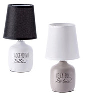 1 Pezzo Lampada da Appoggio con Base in Ceramica Trey 26 cm 2 Colori