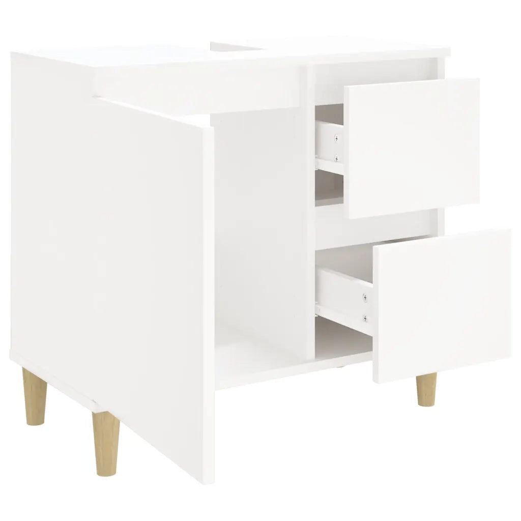 Armadietto da Bagno Bianco 65x33x60 cm in Legno Multistrato