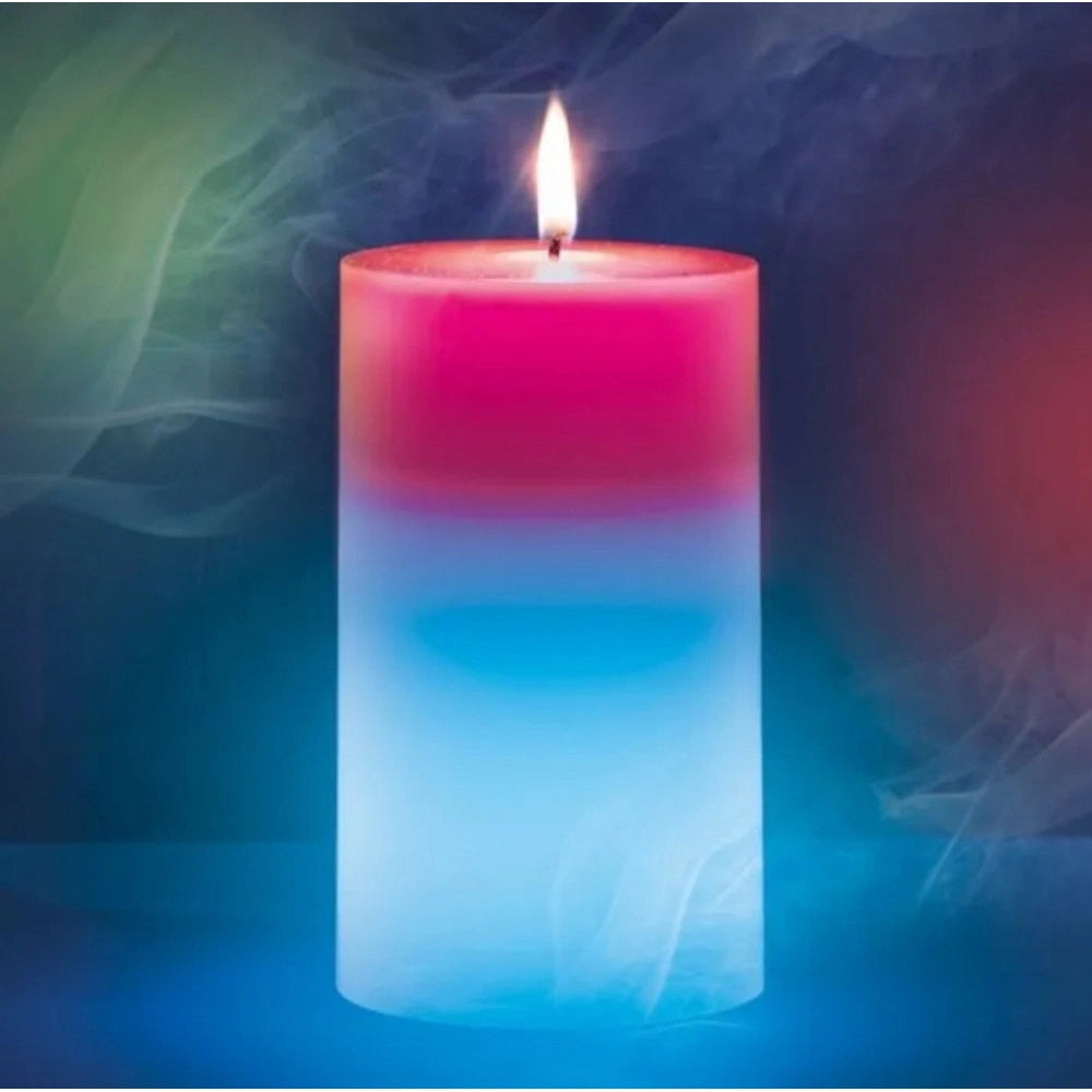 Trade Shop - Candela Di Cera Magica Si Illumina Quando Accesa Con Fiamma Reale Luce Continua 6 Colori -