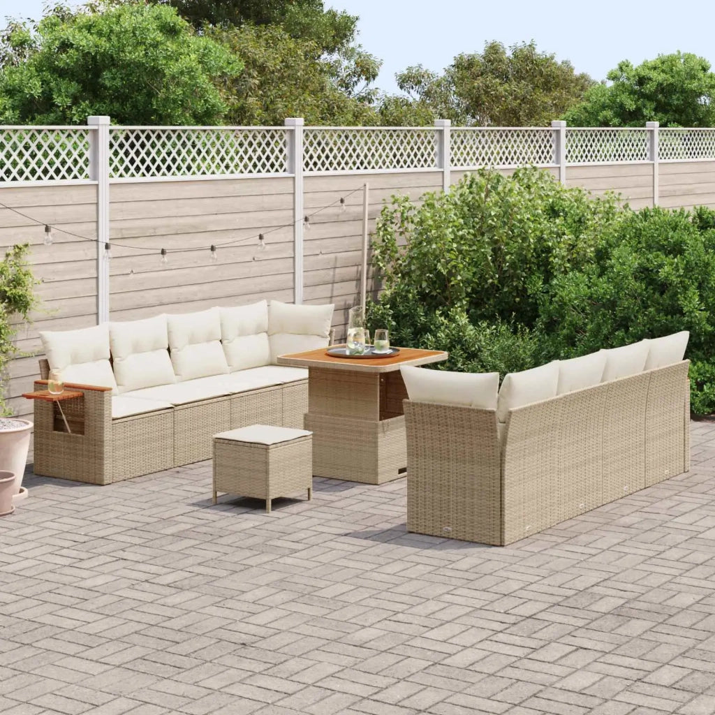 Set Divano da Giardino 11 pcs Beige polyrattan 3363016